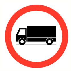 Verboden voor vrachtwagen